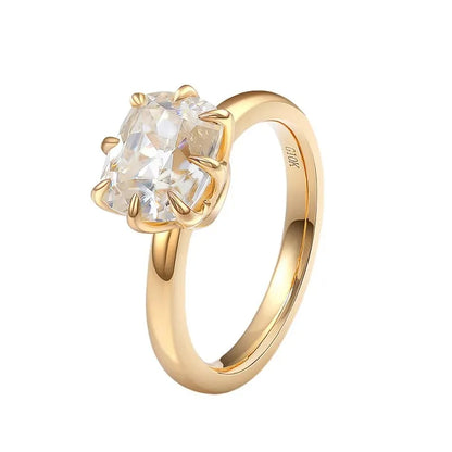 Luxury 14K Gold 2ct Cushion Cut Moissanite Diamond Engagement Ring 3Claws HollowFine Jewellery for Women's Party by Top Supplier