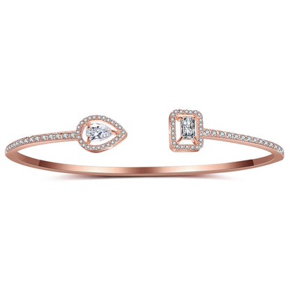 RAKOL BP2212 Fine Design Minimalist Colour Gemstone Zircon Dubai Bridal Adjustable Bangle Bracelets Jewellery Women
