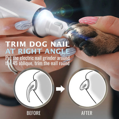 Two-Speed LED Light Display Electric Dog Nail Grinder Strong Power Low Noise Pet Nail File for All Types Cats Dogs Nail