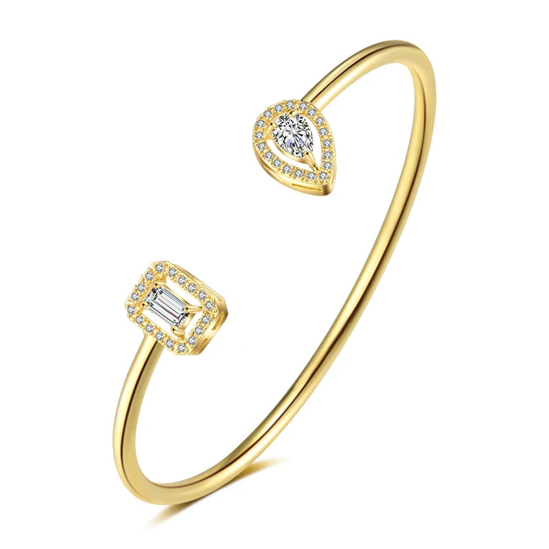 RAKOL BP2212 Fine Design Minimalist Colour Gemstone Zircon Dubai Bridal Adjustable Bangle Bracelets Jewellery Women