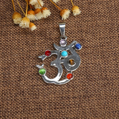 Jewellery Reiki 7 Chakra Stones Crystal Sterling Silver Healing Yoga Pendant Tree of Life Necklace for Women