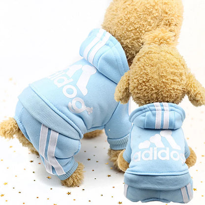 Winter Clothes for Small Dogs Sport Dog Hoodie Fleece Overalls for Small Breeds Dogs Sport Puppy Sweatshirt 4 Legs Dog Jumpsuit