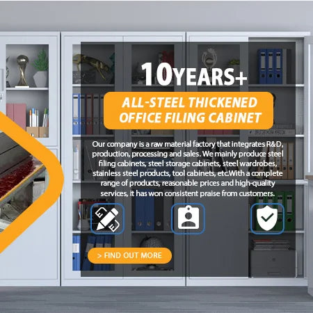 Steel Metal Filing Cabinet Office Furniture with Full Tempered Glass Doors, Lockable, Adjustable Shelves Document Storage