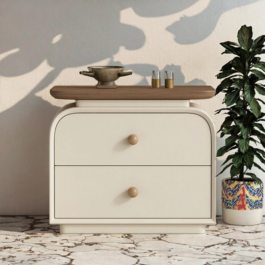 Modern Villa Italian-Designed Nightstand Wooden Bedroom Apartment Durable Storage Nightstand Furniture
