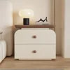 Modern Villa Italian-Designed Nightstand Wooden Bedroom Apartment Durable Storage Nightstand Furniture