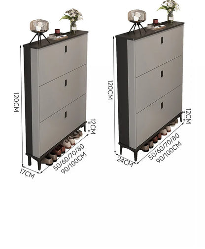 Ultra-Thin Entryway Shoe Cabinet with  Large Capacity Flip-Type Storage Luxury Home Furniture