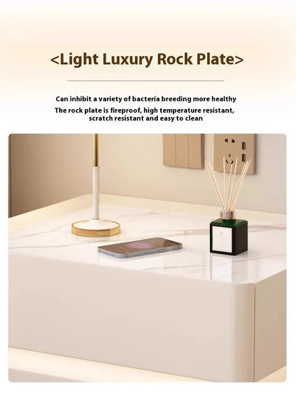 High-End Luxury Smart Bedside Table Modern Solid Wood Nightstand Wireless Charging Multifunctional Bedroom Furniture for Living