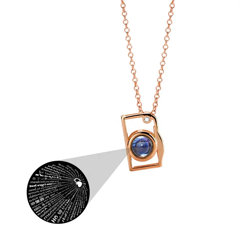New 2025 Attractive Magnetic Heart Camera Shaped Pendant Necklace Custom Photo Projection Couple Necklace Jewellery