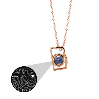 New 2025 Attractive Magnetic Heart Camera Shaped Pendant Necklace Custom Photo Projection Couple Necklace Jewellery