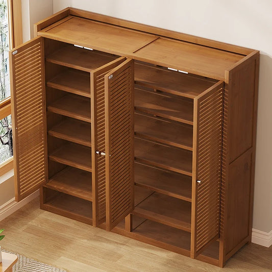 Large Capacity Dustproof New Model 40 Pairs Shoe Rack Simple Entryway Wooden Shoe Cabinet for Home Foyer Furniture