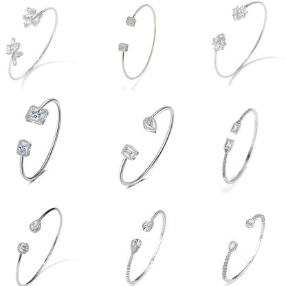 RAKOL BP2212 Fine Design Minimalist Colour Gemstone Zircon Dubai Bridal Adjustable Bangle Bracelets Jewellery Women