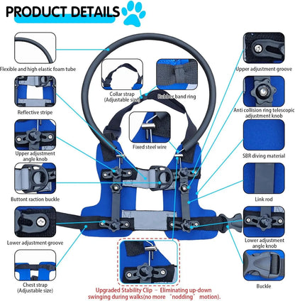 4th Generation Detachable Anti-Collision Halo Harness for Blind Dogs - Portable Protective Vest for Visually Impaired Pets