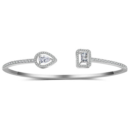 RAKOL BP2212 Fine Design Minimalist Colour Gemstone Zircon Dubai Bridal Adjustable Bangle Bracelets Jewellery Women