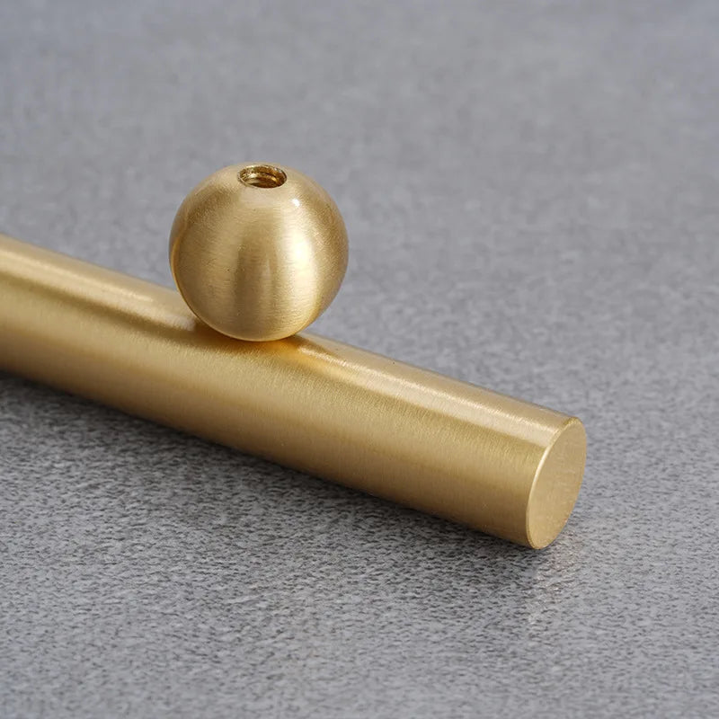 Solid Brass Elegant Modern Bar Pull, Solid Brass Single Hole Handle for Flush Mount on Cabinet and Furniture