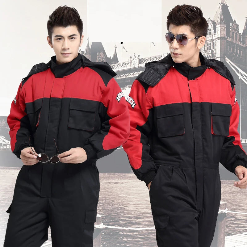 winter warm welding clothing workwear clothes long sleeve workmen uniform car workshop working suit mechanical repairmen overall