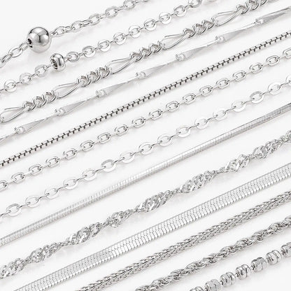 925 Sterling Silver Chain Necklace Thin Italy Link Figaro Snake Cable Rope Fine Jewellery Cadena De Plata 925 Roll Meters