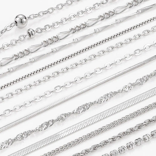925 Sterling Silver Chain Necklace Thin Italy Link Figaro Snake Cable Rope Fine Jewellery Cadena De Plata 925 Roll Meters