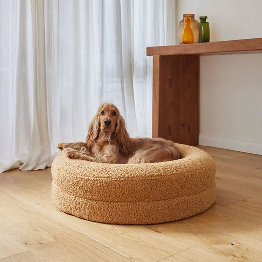 OEM and ODM Pet Round Plush Nest Bed for Cats & Dogs Thickened Warm Removable Washable Winter Use