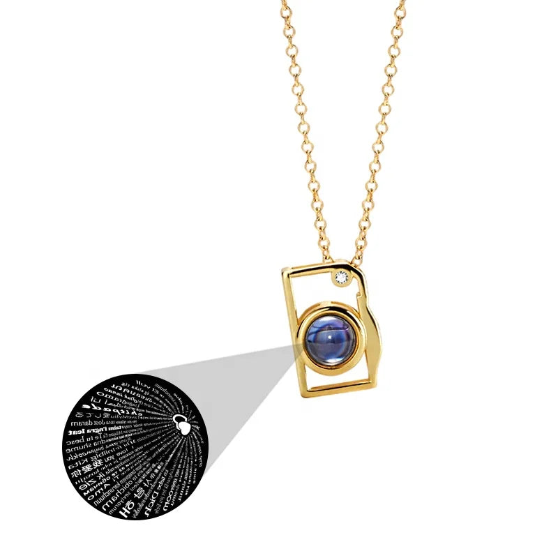 New 2025 Attractive Magnetic Heart Camera Shaped Pendant Necklace Custom Photo Projection Couple Necklace Jewellery