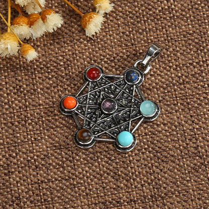 Jewellery Reiki 7 Chakra Stones Crystal Sterling Silver Healing Yoga Pendant Tree of Life Necklace for Women