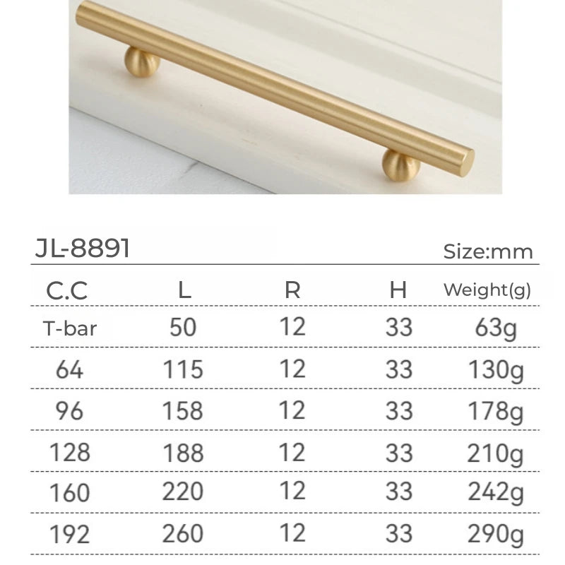 Solid Brass Elegant Modern Bar Pull, Solid Brass Single Hole Handle for Flush Mount on Cabinet and Furniture