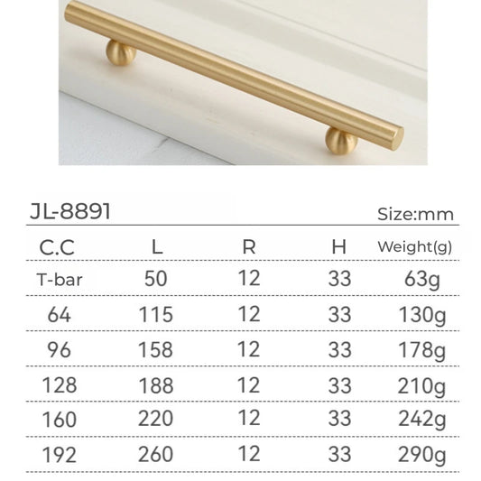 Solid Brass Elegant Modern Bar Pull, Solid Brass Single Hole Handle for Flush Mount on Cabinet and Furniture
