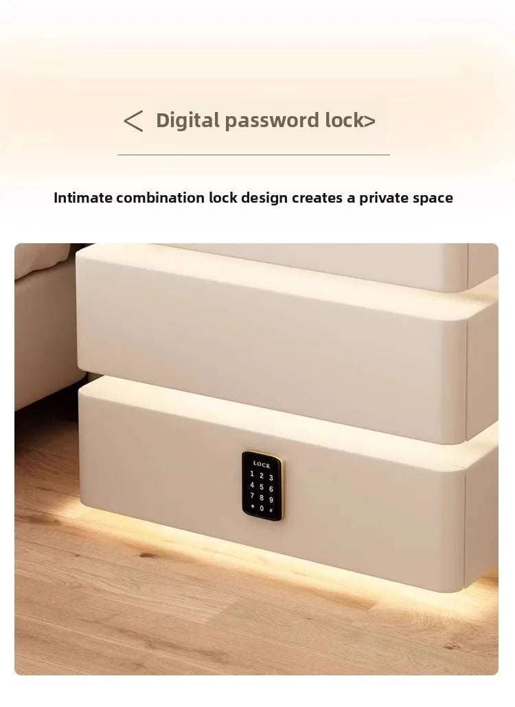 High-End Luxury Smart Bedside Table Modern Solid Wood Nightstand Wireless Charging Multifunctional Bedroom Furniture for Living