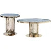 Nordic Style Round Small Marble Nesting Coffee Table Gold Stainless Steel Frame Side Table for Living Room Furniture