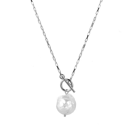FUAMAY Dainty 925 Silver T Bar Baroque Freshwater Pearl Necklaces Pearls for Jewellery Making