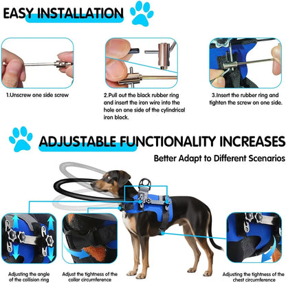 4th Generation Detachable Anti-Collision Halo Harness for Blind Dogs - Portable Protective Vest for Visually Impaired Pets