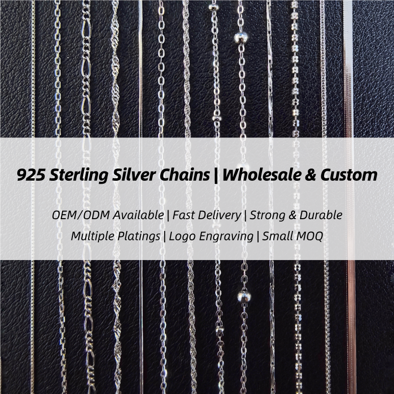 925 Sterling Silver Chain Necklace Thin Italy Link Figaro Snake Cable Rope Fine Jewellery Cadena De Plata 925 Roll Meters
