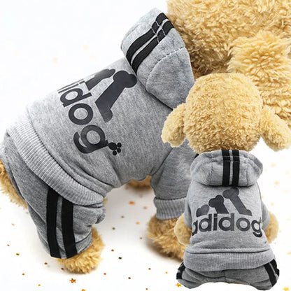 Winter Clothes for Small Dogs Sport Dog Hoodie Fleece Overalls for Small Breeds Dogs Sport Puppy Sweatshirt 4 Legs Dog Jumpsuit