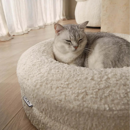 OEM and ODM Pet Round Plush Nest Bed for Cats & Dogs Thickened Warm Removable Washable Winter Use