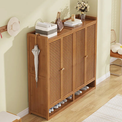 Large Capacity Dustproof New Model 40 Pairs Shoe Rack Simple Entryway Wooden Shoe Cabinet for Home Foyer Furniture
