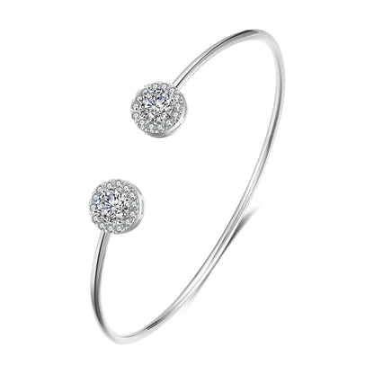 RAKOL BP2212 Fine Design Minimalist Colour Gemstone Zircon Dubai Bridal Adjustable Bangle Bracelets Jewellery Women