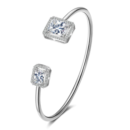 RAKOL BP2212 Fine Design Minimalist Colour Gemstone Zircon Dubai Bridal Adjustable Bangle Bracelets Jewellery Women