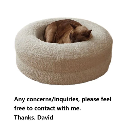 OEM and ODM Pet Round Plush Nest Bed for Cats & Dogs Thickened Warm Removable Washable Winter Use