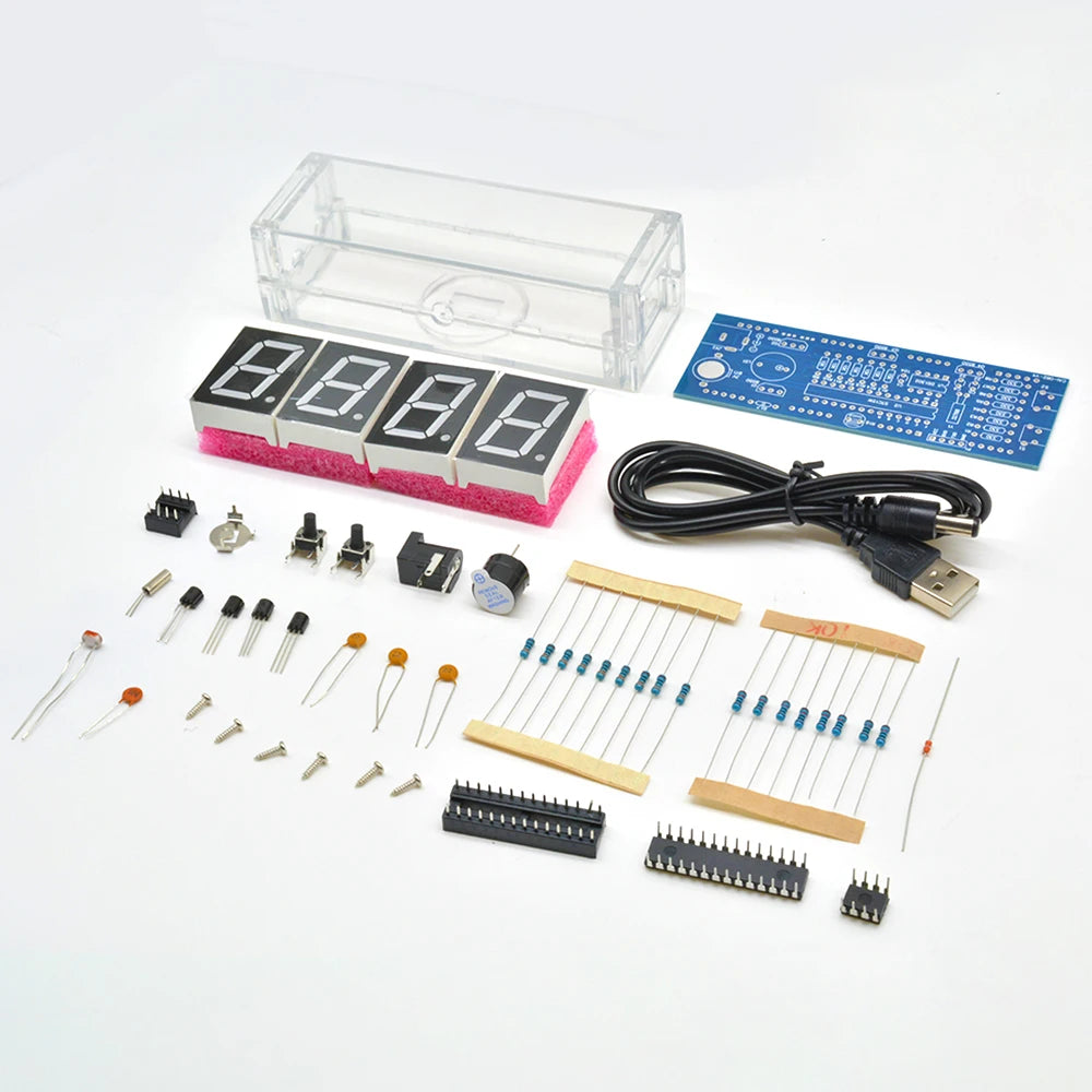 Electronic Clock DIY KIT LED Microcontroller Kit Digital Clock