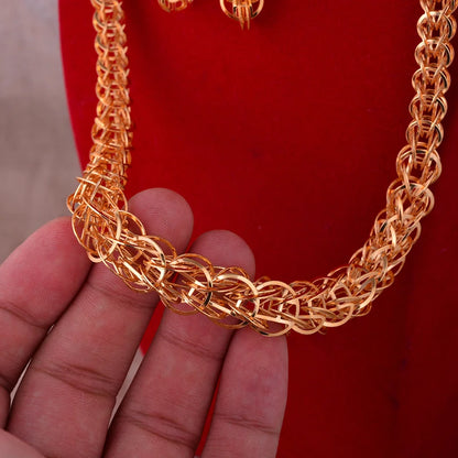 Dubai Gold Plated Jewelry Set For Women Female Romantic Nigerian Wedding Jewellery Gift