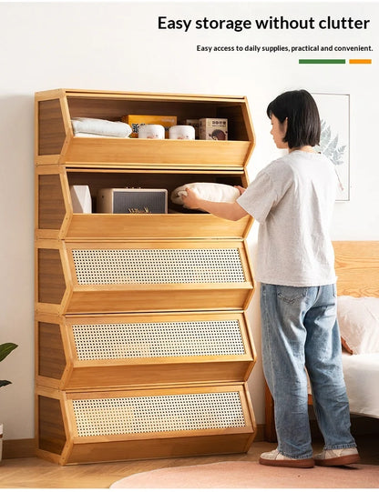 Modern Living Room Storage Cabinet Bookcase Display Cabinet Dresser Drawer Adjustable Shelves Doors Furniture Cabinet Home