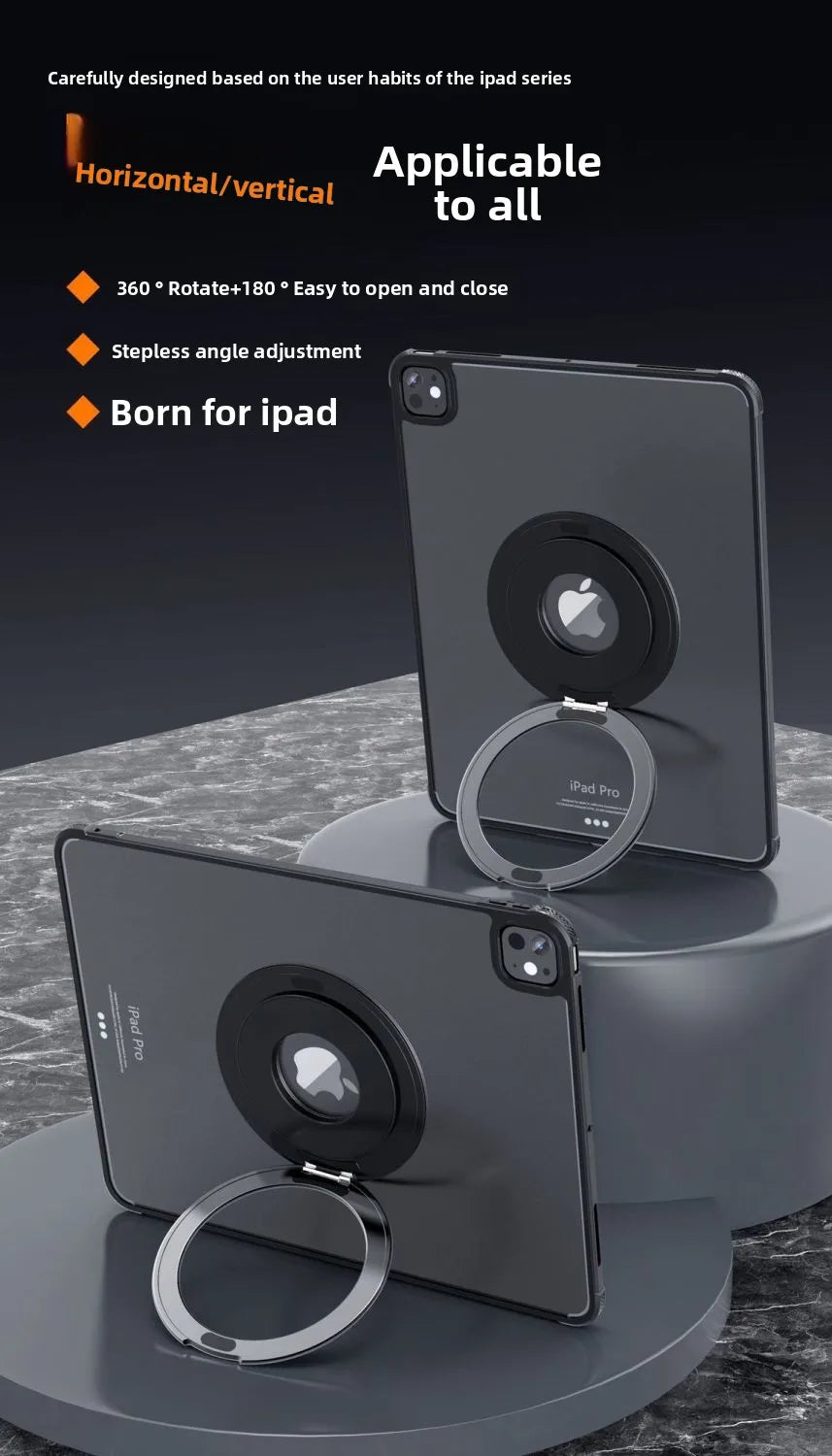 Tablet Magnetic Ring Stand | Foldable Portable, Ultra-Thin & 360° Rotation | Multi-Angle Adjustment, Universal for All Tablets
