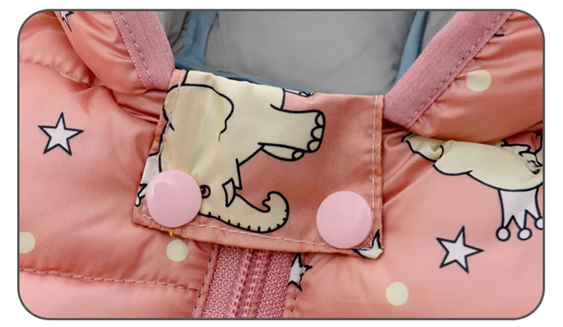 Kids Coats Baby Warm Hooded Down Jackets Girls Boys Cartoon Outerwear Children Fashion Overcoat Cute Top 1-5 Years