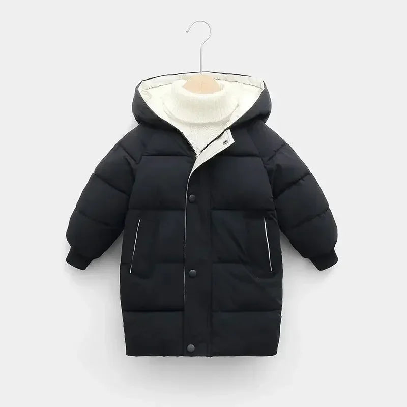 Children Down Outerwear Winter Kids Clothes Boys Girls Cotton-Padded Parka Coats Thicken Warm Long Jackets