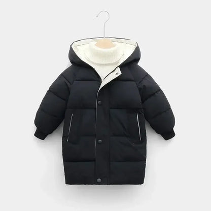 Children Down Outerwear Winter Kids Clothes Boys Girls Cotton-Padded Parka Coats Thicken Warm Long Jackets