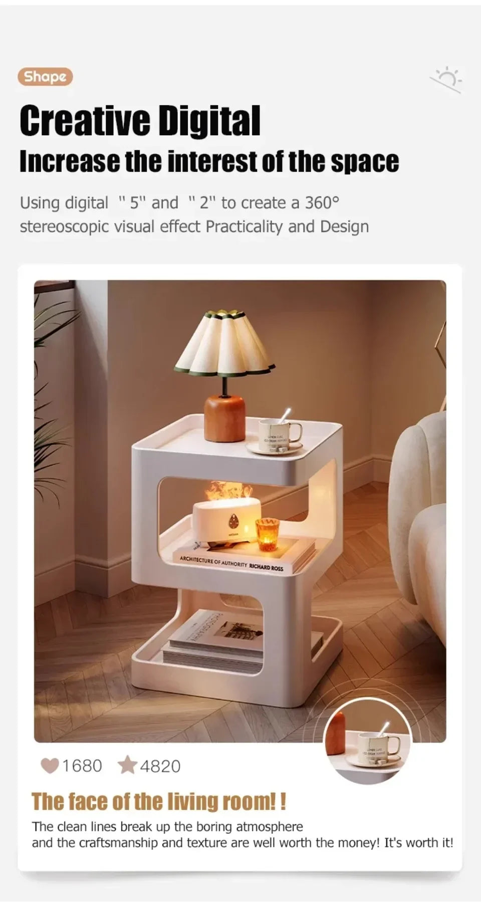 Luxury Sofa Table Solid Color Living Room Small Coffee Table Bedroom Simple Bedside Table Creative Computer Desk