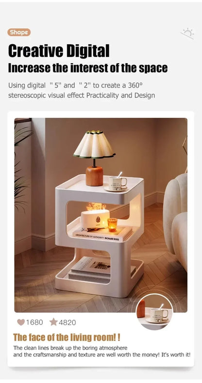 Luxury Sofa Table Solid Color Living Room Small Coffee Table Bedroom Simple Bedside Table Creative Computer Desk