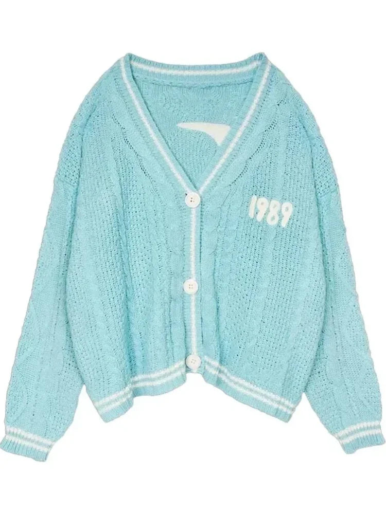 Cardigan For women Bird Embroidery Special Knit 1989 taylor Cardigan Slouchy Style Vintage Sweater