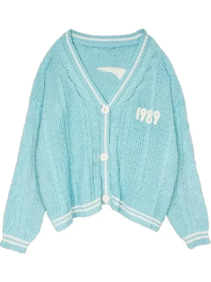 Cardigan For women Bird Embroidery Special Knit 1989 taylor Cardigan Slouchy Style Vintage Sweater
