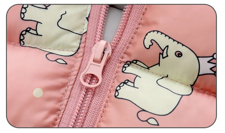 Kids Coats Baby Warm Hooded Down Jackets Girls Boys Cartoon Outerwear Children Fashion Overcoat Cute Top 1-5 Years