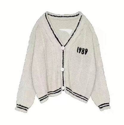 Cardigan For women Bird Embroidery Special Knit 1989 taylor Cardigan Slouchy Style Vintage Sweater